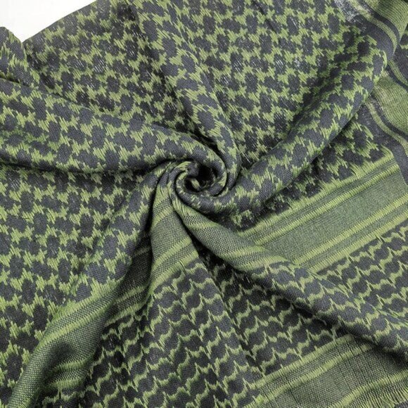 ⚡Men Black Green 100% Cotton Military Shemagh Tactical Keffiyeh Scarf Wrap - Picture 5 of 7